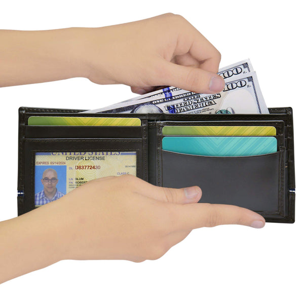 Nautica Men's Slim Passcase Wallet, Plaque Logo Brown, One Size - Epivend