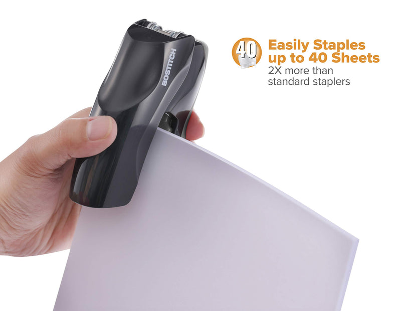 Bostitch Office Heavy Duty 40 Sheet Stapler, Small Stapler Size, Fits into the Palm of Your Hand; Black (B175-BLK) - Epivend