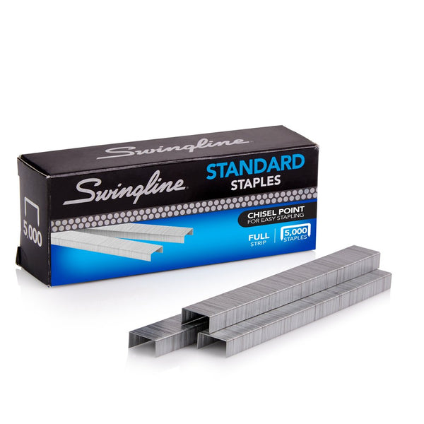 Swingline SWI79350 Standard Staples, 210/Strip, 5000/Box, Silver - Epivend