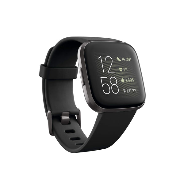 Fitbit Versa 2 Health & Fitness Smartwatch with Heart Rate, Music, Alexa Built-in, Sleep & Swim Tracking, Black/Carbon, One Size (S & L Bands Included) - Epivend