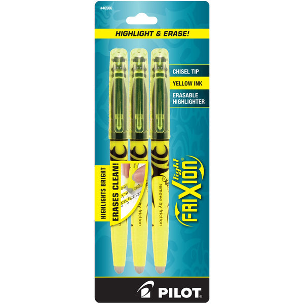 Pilot FriXion Light Erasable Highlighters Chisel Point 3-pk Yellow; Make Mistakes Disappear, Too Much, Uneven, or The Wrong Color Highlighted? No Need To Stress with America's #1 Selling Pen Brand - Epivend