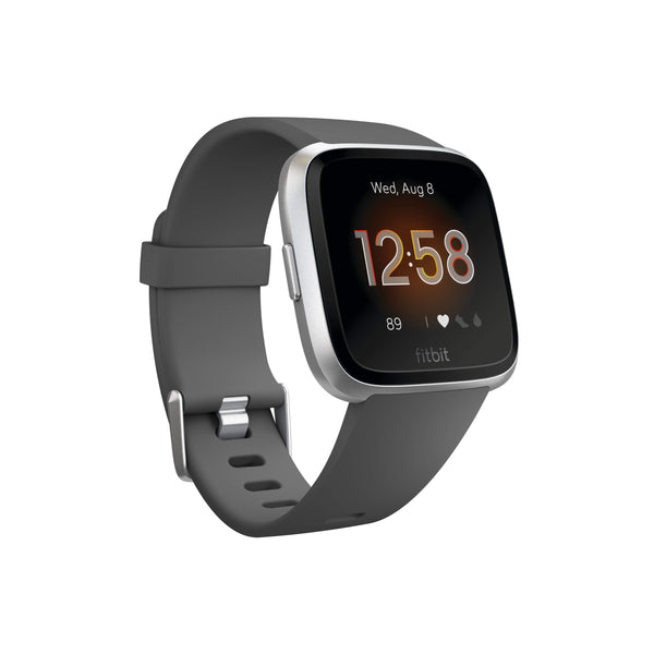Fitbit Versa Lite Smartwatch, Charcoal/Silver Aluminum, One Size (S & L Bands Included) - Epivend