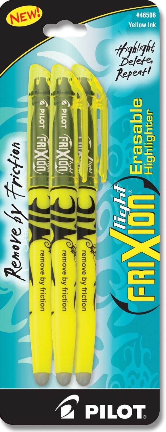 Pilot FriXion Light Erasable Highlighters Chisel Point 3-pk Yellow; Make Mistakes Disappear, Too Much, Uneven, or The Wrong Color Highlighted? No Need To Stress with America's #1 Selling Pen Brand - Epivend