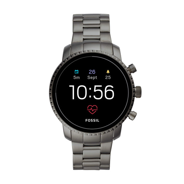 Fossil Men's Gen 4 Explorist HR Heart Rate Stainless Steel Touchscreen Smartwatch, Color: Gunmetal (Model: BQD1001) - Epivend