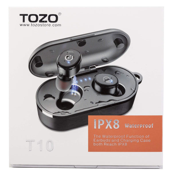 TOZO T10 Bluetooth 5.0 Wireless Earbuds with Wireless Charging Case IPX8 Waterproof TWS Stereo Headphones in Ear Built in Mic Headset Premium Sound with Deep Bass for Sport Black - Epivend