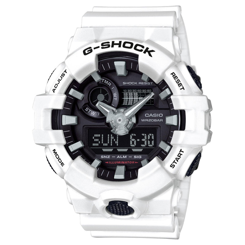Casio Men's G Shock Quartz Watch with Resin Strap, White, 25.8 (Model: GA-700-7ACR) - Epivend