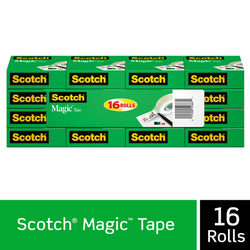 Scotch Brand Magic Tape, 16 Rolls, Numerous Applications, Engineered for Office and Home Use, 3/4 x 1000 Inches, Boxed (810K16) - Epivend